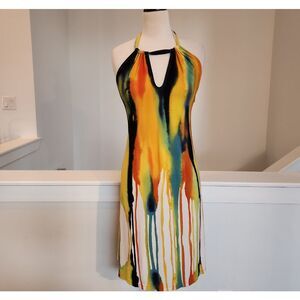 Cameo Vibrant Multicolor Low Back Dress Size M
